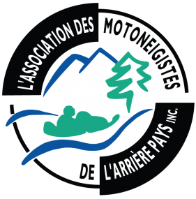 A logo with mountains and a person on a watercraft